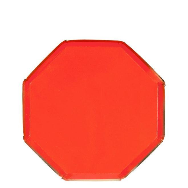 Platos medianos octogonal color rojo